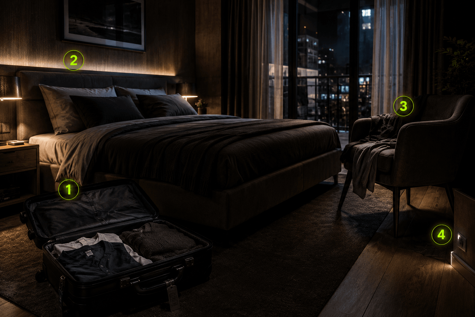 Points d'introduction des punaises de lit dans une chambre